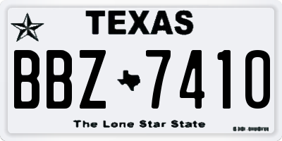 TX license plate BBZ7410