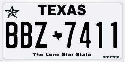 TX license plate BBZ7411