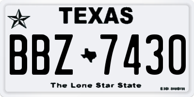 TX license plate BBZ7430