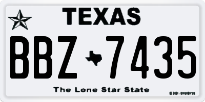 TX license plate BBZ7435