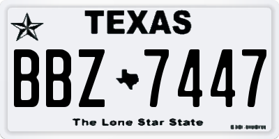 TX license plate BBZ7447