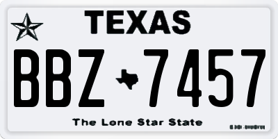 TX license plate BBZ7457