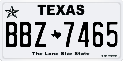TX license plate BBZ7465