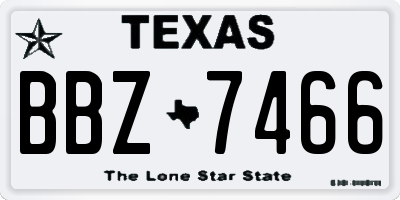 TX license plate BBZ7466