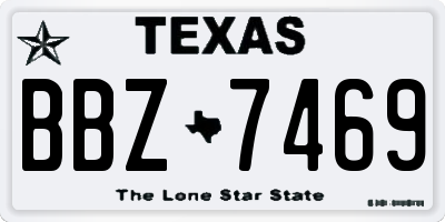 TX license plate BBZ7469