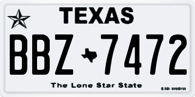 TX license plate BBZ7472