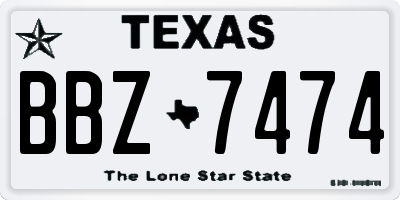 TX license plate BBZ7474