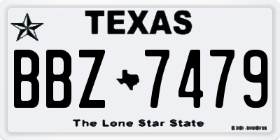 TX license plate BBZ7479