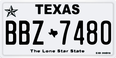 TX license plate BBZ7480