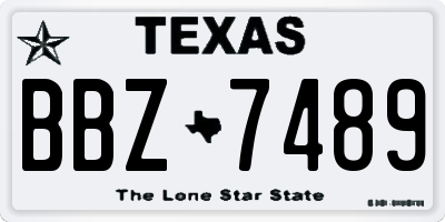 TX license plate BBZ7489