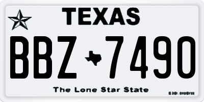 TX license plate BBZ7490