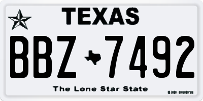 TX license plate BBZ7492