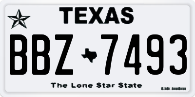 TX license plate BBZ7493