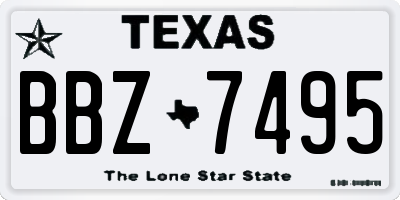 TX license plate BBZ7495