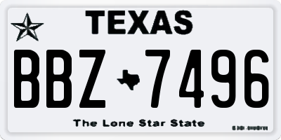 TX license plate BBZ7496