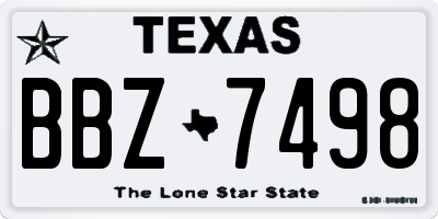 TX license plate BBZ7498