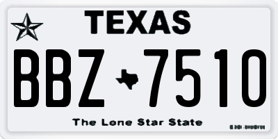 TX license plate BBZ7510
