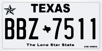 TX license plate BBZ7511