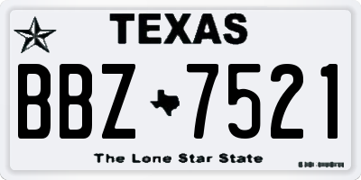 TX license plate BBZ7521
