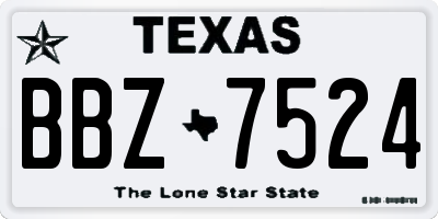 TX license plate BBZ7524
