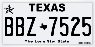 TX license plate BBZ7525