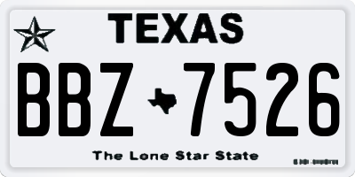TX license plate BBZ7526