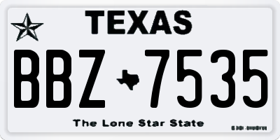 TX license plate BBZ7535