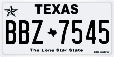 TX license plate BBZ7545