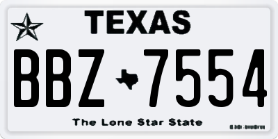TX license plate BBZ7554