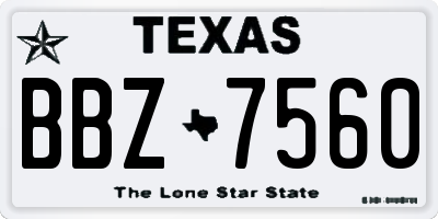 TX license plate BBZ7560