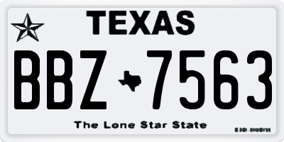 TX license plate BBZ7563