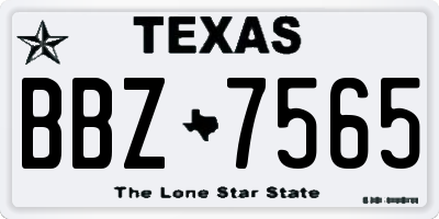TX license plate BBZ7565