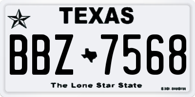 TX license plate BBZ7568