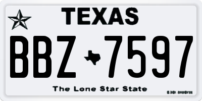 TX license plate BBZ7597