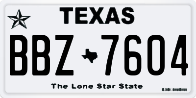 TX license plate BBZ7604