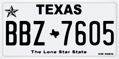 TX license plate BBZ7605