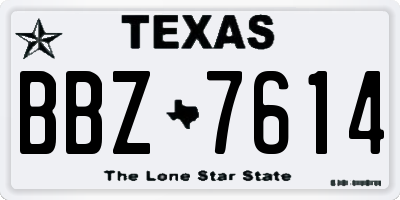 TX license plate BBZ7614