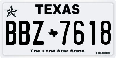 TX license plate BBZ7618
