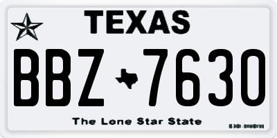 TX license plate BBZ7630