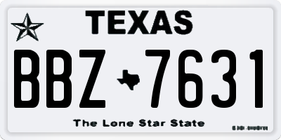 TX license plate BBZ7631