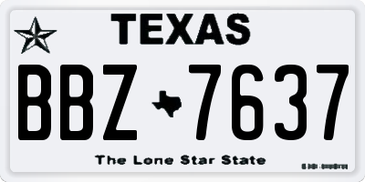 TX license plate BBZ7637