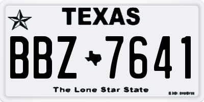 TX license plate BBZ7641