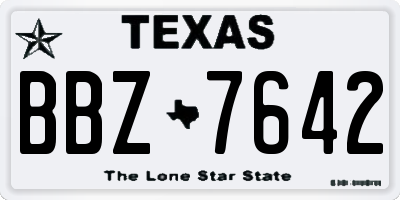 TX license plate BBZ7642
