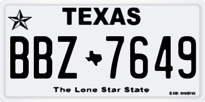 TX license plate BBZ7649