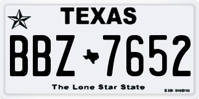 TX license plate BBZ7652