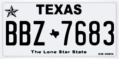 TX license plate BBZ7683