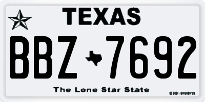 TX license plate BBZ7692