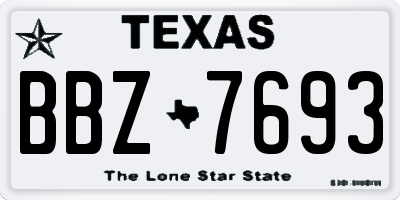 TX license plate BBZ7693