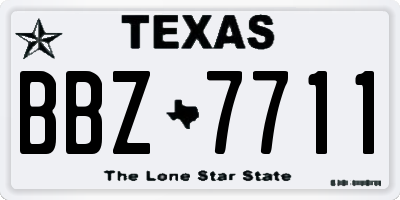 TX license plate BBZ7711
