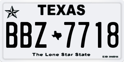 TX license plate BBZ7718